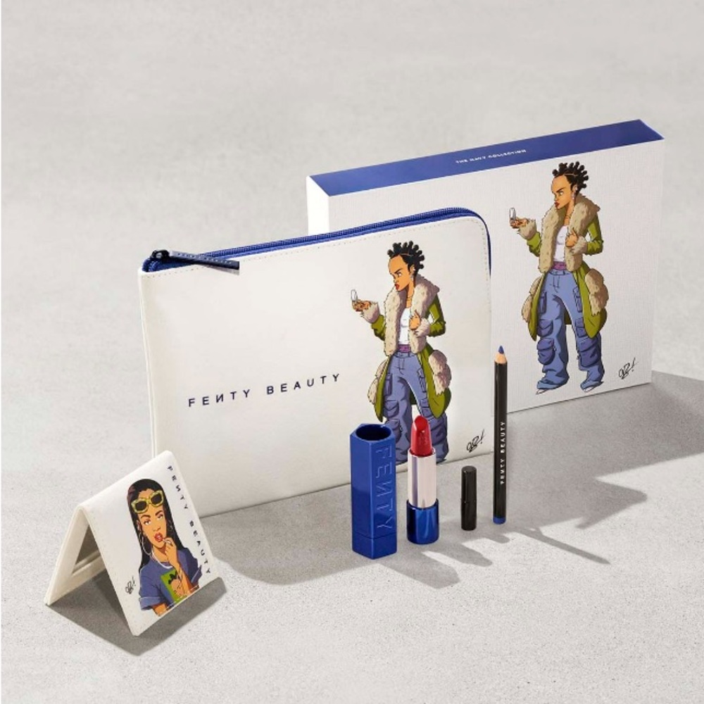 Fenty Beauty Bold Lip and Eye Set with Illustrated Pouch